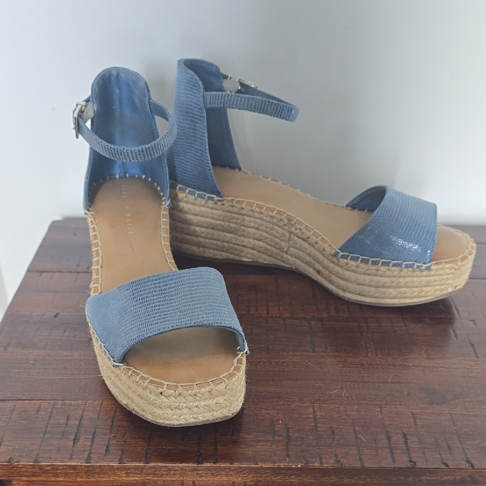 Kelly & Katie Blue Ankle Strap Espadrilles Size 8